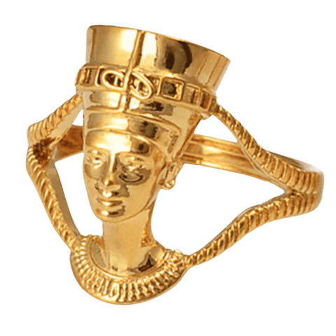 QUEEN NEFERTITI RING - 18K GOLD PLATED