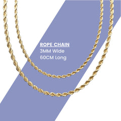 PREMIUM TWISTED ROPE CHAIN - 18K GOLD PLATED