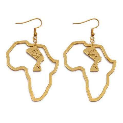 QUEEN NEFERTITI IN AFRICA EARRINGS - 18K GOLD PLATED